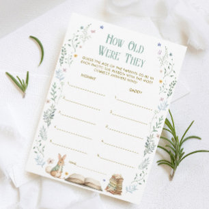 Book Baby Shower How Old Were They Game Card