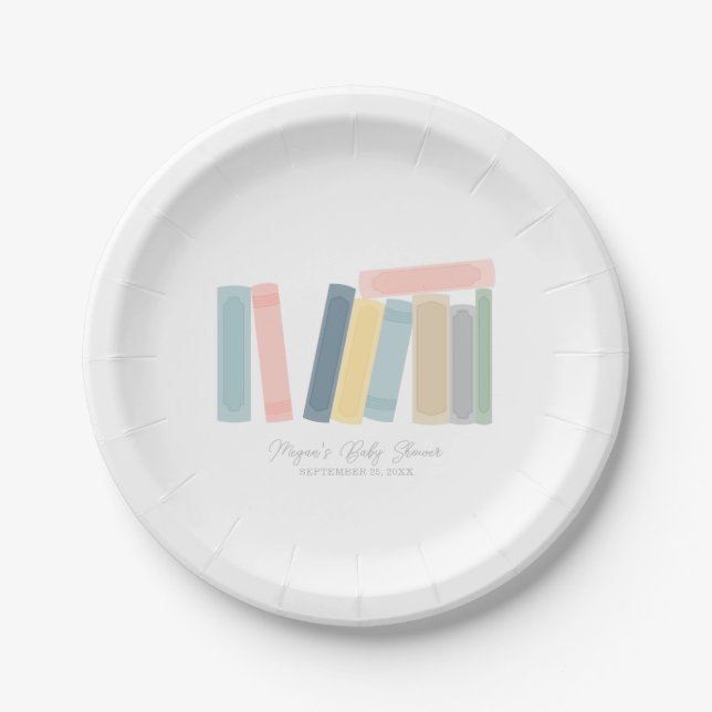 Book Baby Shower Paper Plate (Front)