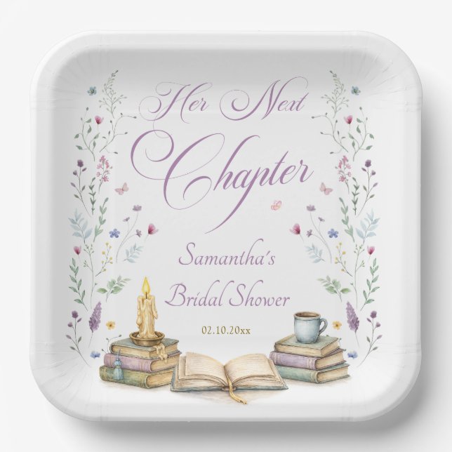 Book Baby Shower Paper Plate (Front)