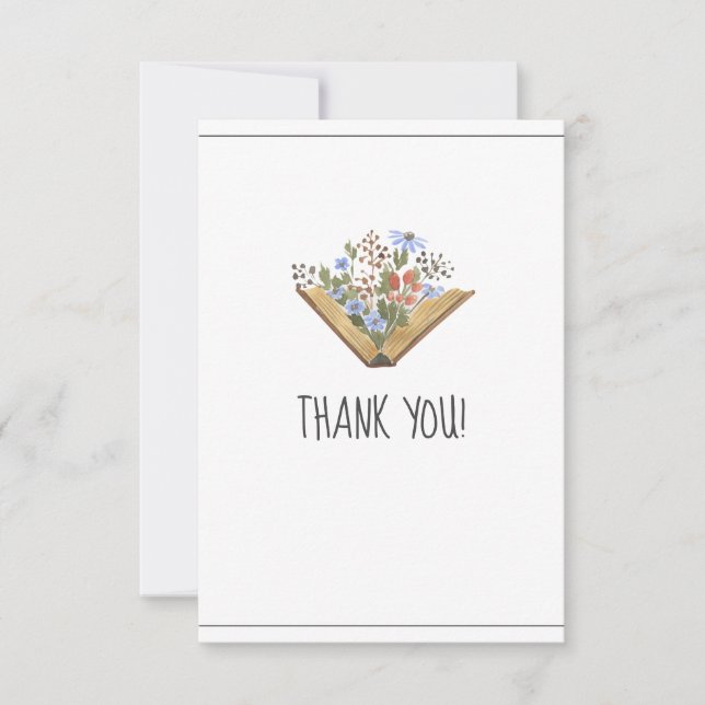 Book Baby Shower  Thank You Card (Front)