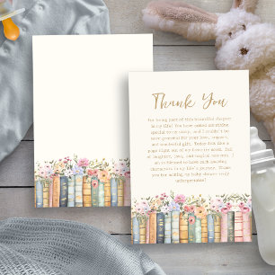 Book Baby Shower Thank You Card