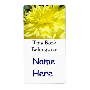 Book Belongs To custom Book Tags Yellow Dahlia