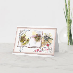 Book & Birds Vintage Birthday Card