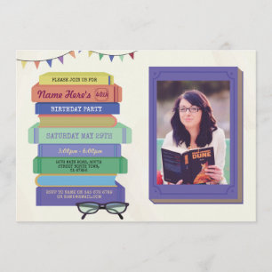 Book Birthday Library Invite Reading Photo Reading