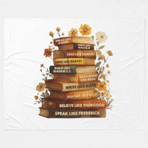 Book Black History Month Fleece Blanket