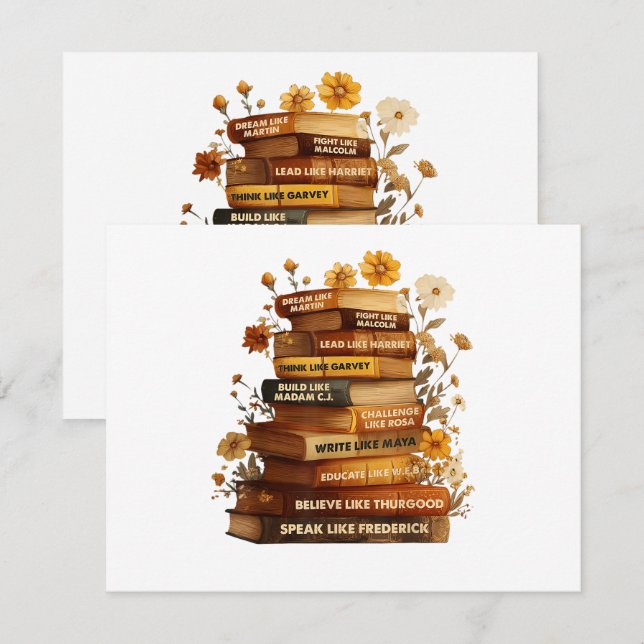 Book Black History Month Invitation (Front/Back)