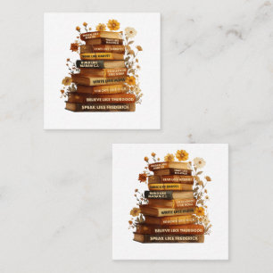 Book Black History Month Square Business Card