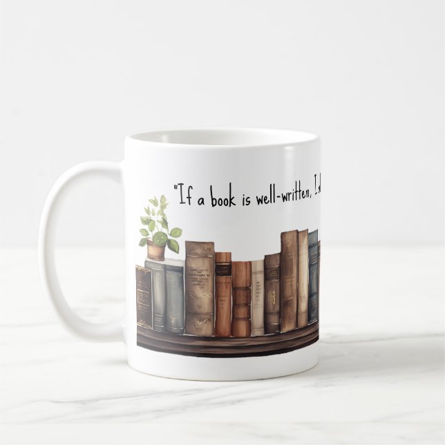 Book Border with Jane Austen Quote  Coffee Mug (Left)