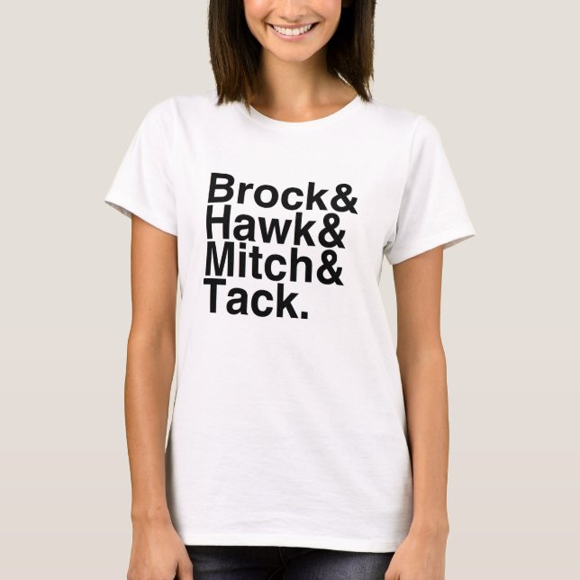 Book Boyfriend- Brock, Hawk, Mitch, Tack T-Shirt (Front)