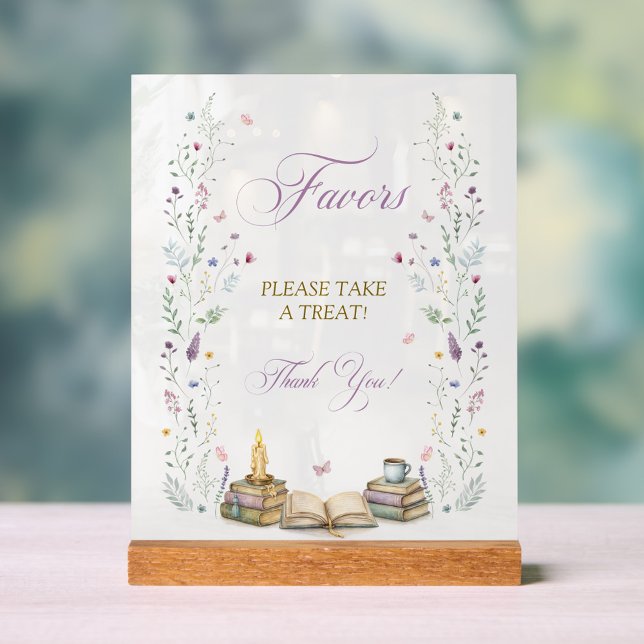 Book Bridal Shower Favours Acrylic Sign (Creator Uploaded)