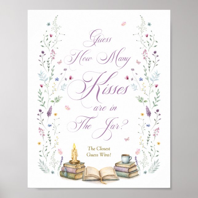 Book Bridal Shower Guess How Many Kisses  Poster (Front)