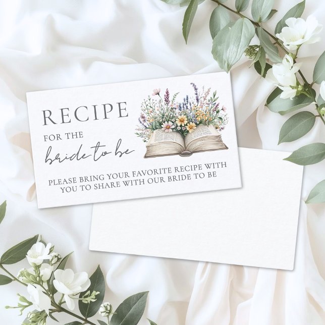 Book Bridal Shower Recipe Enclosure Card (Book Bridal Shower Recipe Enclosure Card)