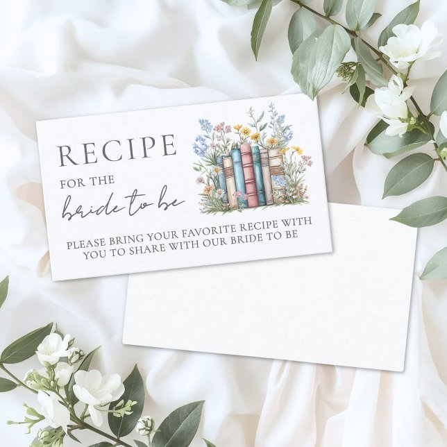 Book Bridal Shower Recipe Enclosure Card (Book Bridal Shower Recipe Enclosure Card )