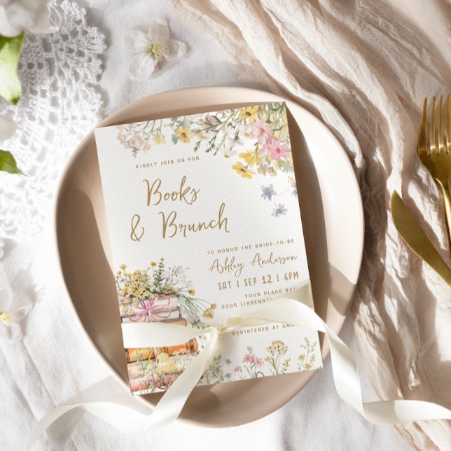 Book & Brunch Wildflowers Bridal Shower Invitation (Creator Uploaded)