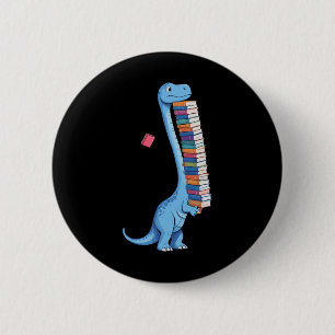 Book Carrying Dinosaur Reading Dino  6 Cm Round Badge