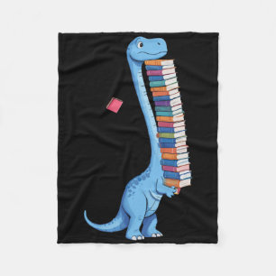 Book Carrying Dinosaur Reading Dino  Fleece Blanket