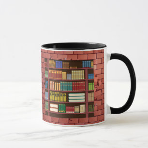 Book case background mug