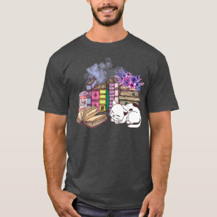 Book Cat Coffee And Floral Lover T-Shirt