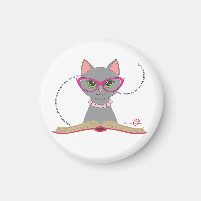 Book Cat Magnet (Front)