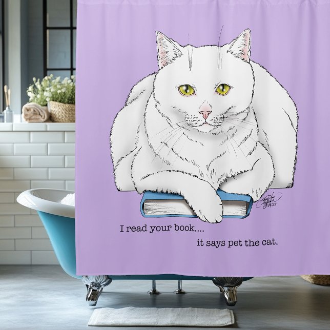 Book Cat Shower Curtain (Creator Uploaded)
