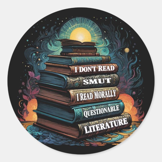 Book Choices Humour Classic Round Sticker (Front)