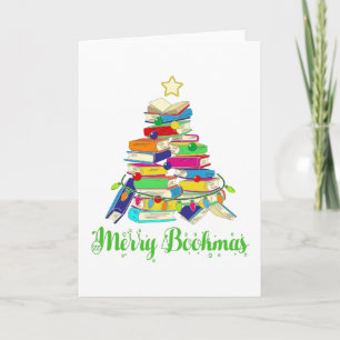 Book Christmas Tree, Book Lover Christmas Card