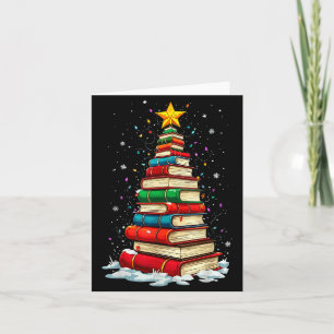 Book Christmas Tree Book Lover Teacher Librarian  Card