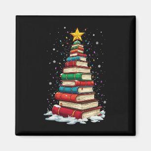 Book Christmas Tree Book Lover Teacher Librarian Magnet