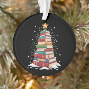 Book Christmas Tree Book Lover Teacher Librarian Ornament