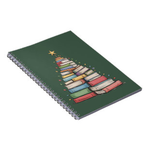 Book Christmas Tree Retro Bookworm Library