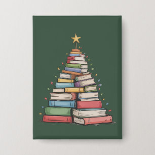 Book Christmas Tree Retro Bookworm Library