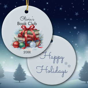 Book Club Christmas Personalised Ceramic Ornament