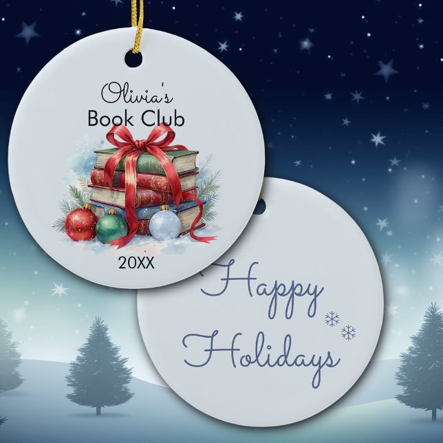 Book Club Christmas Personalised Ceramic Ornament (Creator Uploaded)