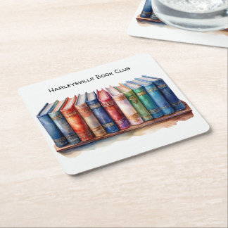 Book Club Customisable Square Beverage Coffee Paper Coaster
