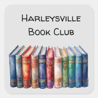 Book Club Customisable Square Sticker