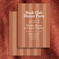 Book Club Dinner Party Stripe Orange