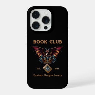 Book Club Dragon for Fantasy Lovers Custom Text iPhone 15 Pro Case