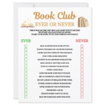 Book Club Ever Or Never Game