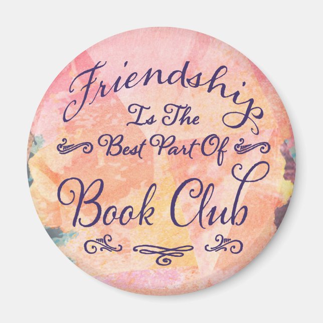 book club friendship bibliophile watercolor magnet (Front)