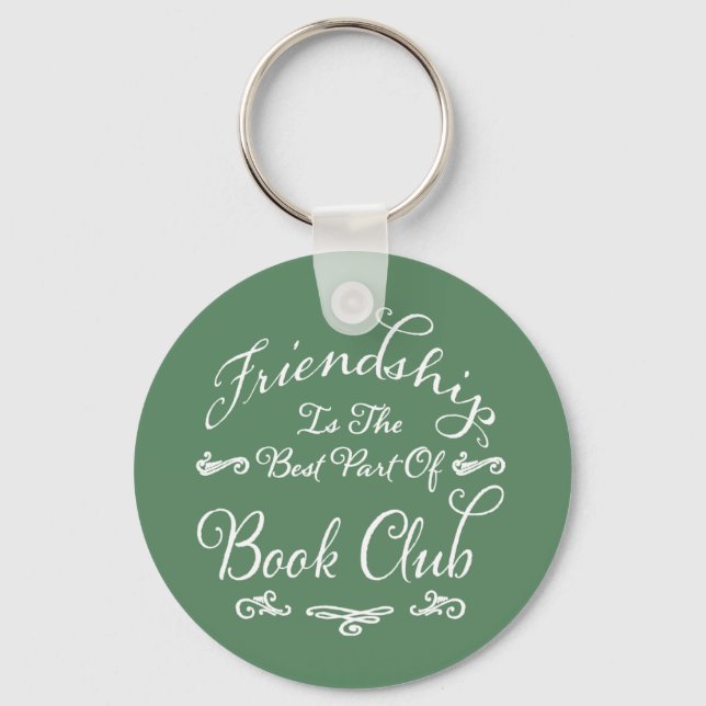 Book Club Friendship Key Holder Green Key Ring (Front)