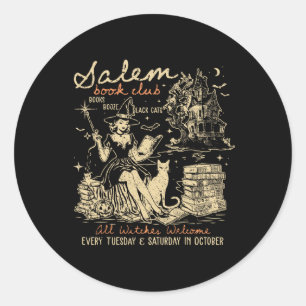 Book Club Funny Bookish Halloween Spooky Reading B Classic Round Sticker