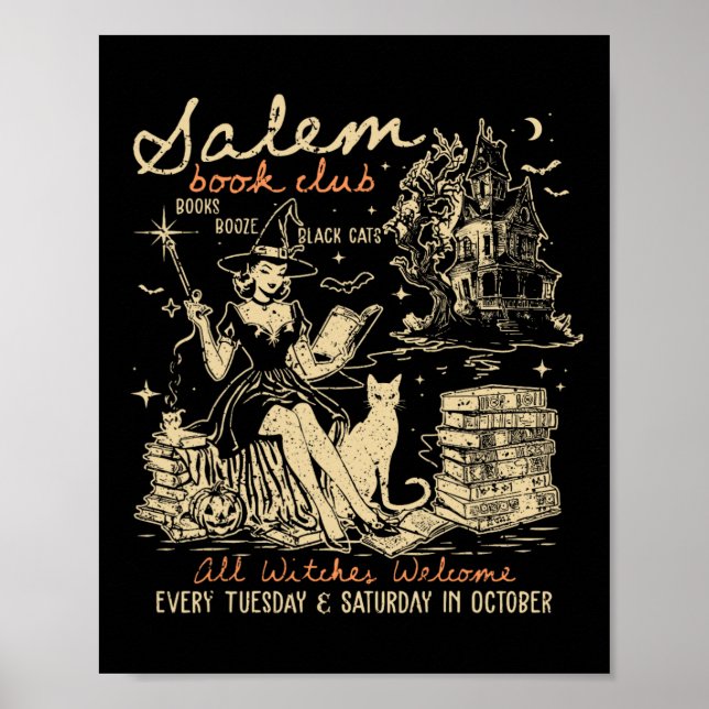 Book Club Funny Bookish Halloween Spooky Reading B Poster (Front)