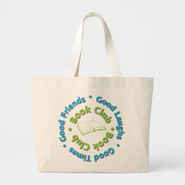 book club good friends large tote bag (Front)