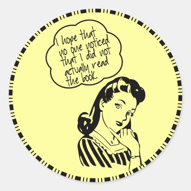 Book Club - I Hope - Retro Classic Round Sticker (Front)