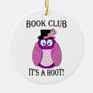 Book Club - It's A Hoot - Pink Design Ceramic Tree Decoration