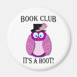 Book Club - It's A Hoot - Pink Design Magnet