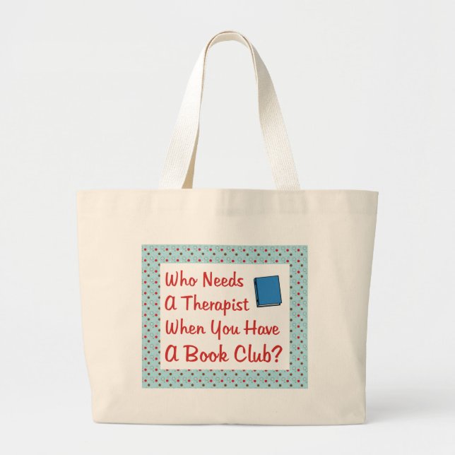 book club large tote bag (Front)