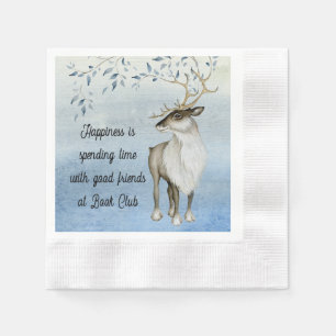Book Club Meeting Gathering Reindeer Friends Napkin