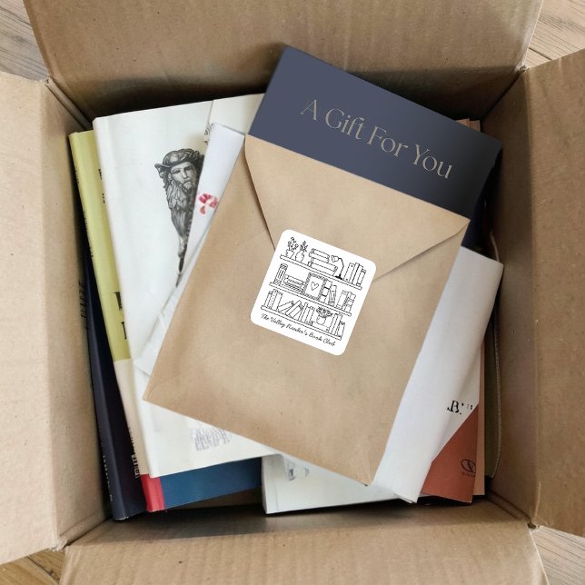 Book Club Name Personalized  Square Sticker (Creator Uploaded)