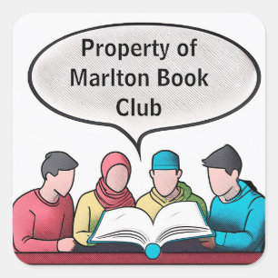 Book Club Open Invitation Customisable Square Sticker